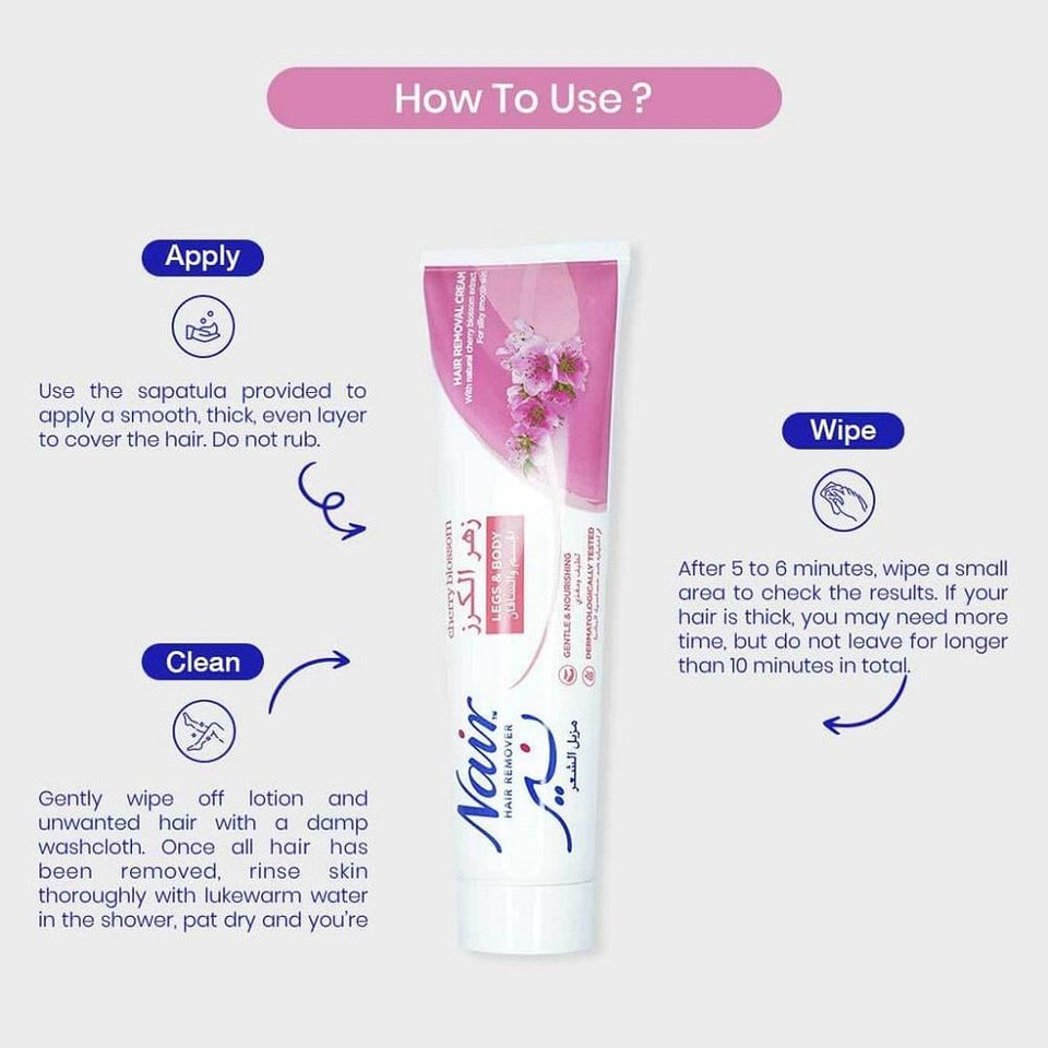 Nair Hair Removal Cream with Cherry Blossom for Legs & Sensitive Areas 110gm