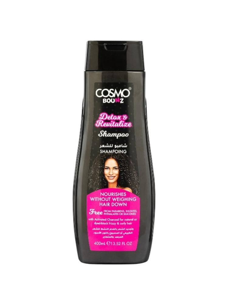 Cosmo Bounz Detox & Revitalize Shampoo for Normal & Curly Hair with Activated Charcoal - 400ml