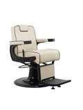 Salon System Men's Barber Chair 5228H-195 - Beige with Black Iron Frame