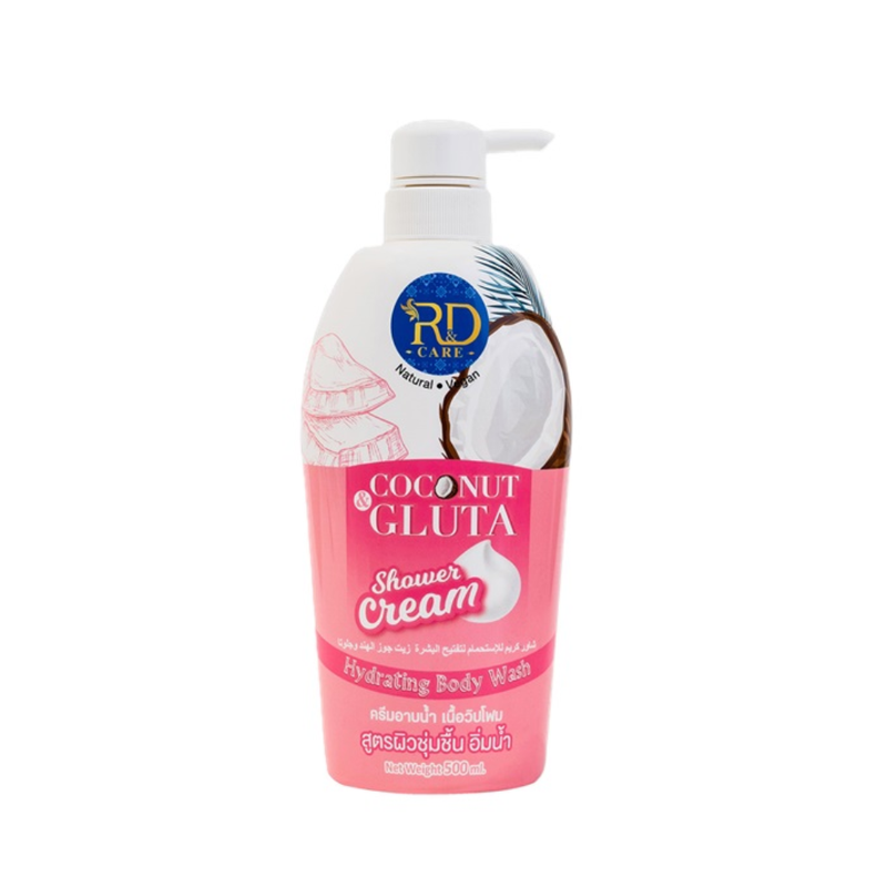 R&d Skin Lightening Shower Cream, Coconut Oil and Glutathione, 500ml