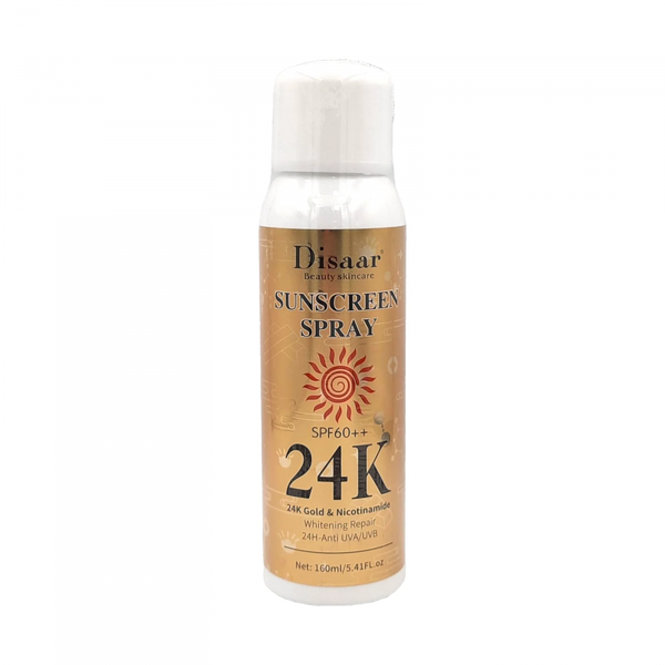 Disaar 24K Gold Sunscreen Spray SPF 60 UVA/UVB Protection 160ml