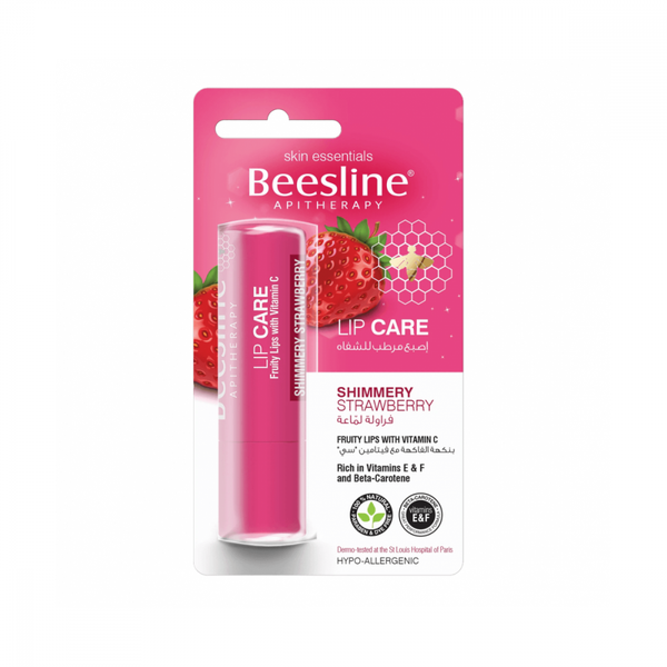 Beesline Shimmery Strawberry Lip Balm for Dry & Sensitive Lips, 4g