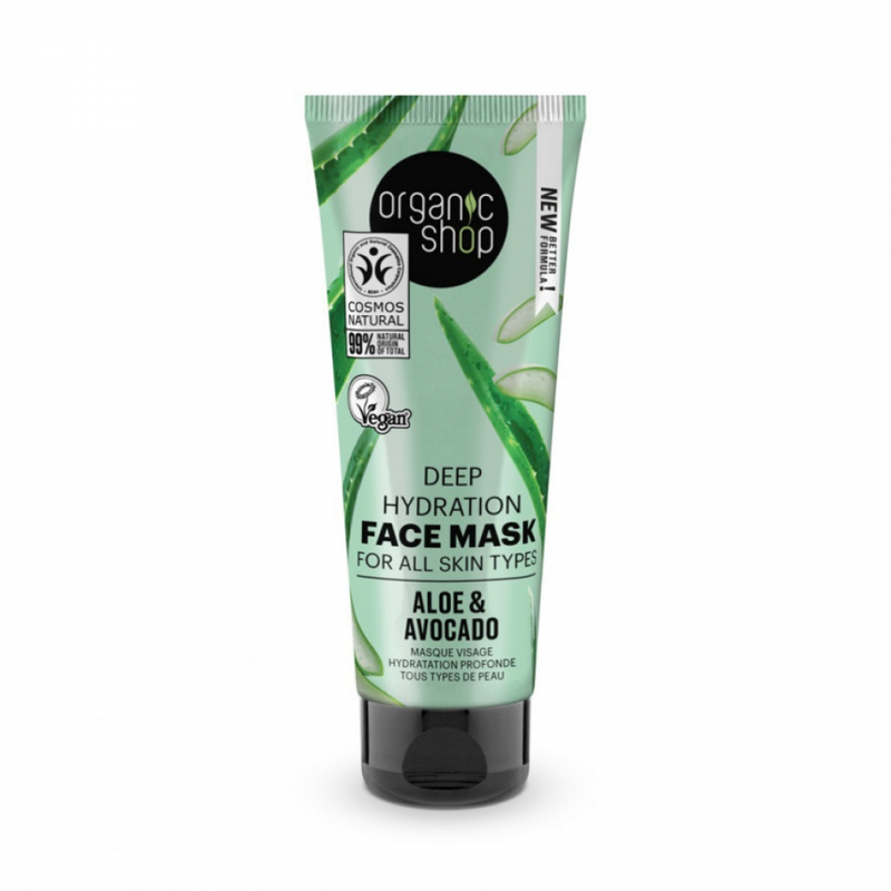 Organic Shop Avocado and Aloe Vera Hydrating Face Mask, 75ml