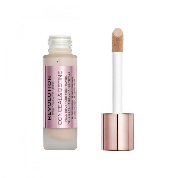 Revolution Conceal & Define Foundation F4 Beige Light Coverage 23ml