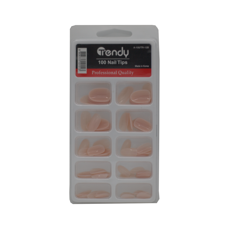 Trendy False Nails Set Nude 100 Pieces Model A-100/TR-12B
