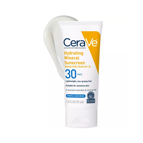 CeraVe Mineral Facial Sunscreen Lotion SPF 30, Water-Resistant, 75ml