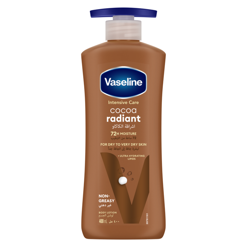 Vaseline Body Lotion Intensive Care Cocoa Radiant Hydrating Formula 400ml