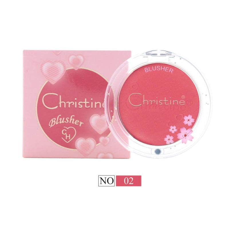 Christine Blush Pressed Powder No. 02 CH-B2317 Shimmer Finish
