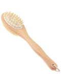 Beauty System Body Shower Brush - Double-Sided, Long Wooden Handle