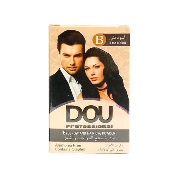Duo Hair and Eyebrow Dye Powder, Black Brown B, 6g, Ammonia-Free