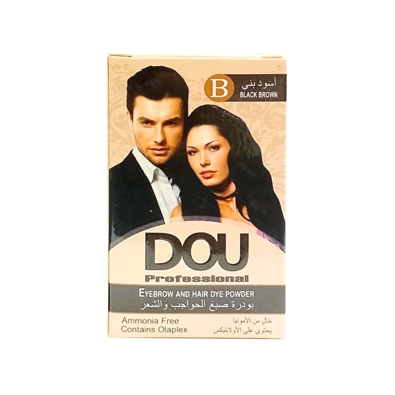 Duo Hair and Eyebrow Dye Powder, Black Brown B, 6g, Ammonia-Free