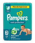 Pampers Diapers Taped Rash Protection Secure Fit Size 3 17 Count