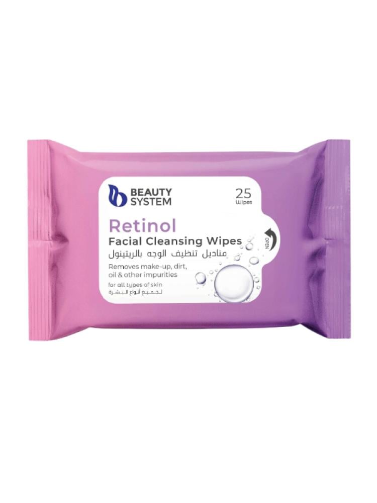 Beauty System Retinol Facial Cleansing Wipes - 25 Wipes