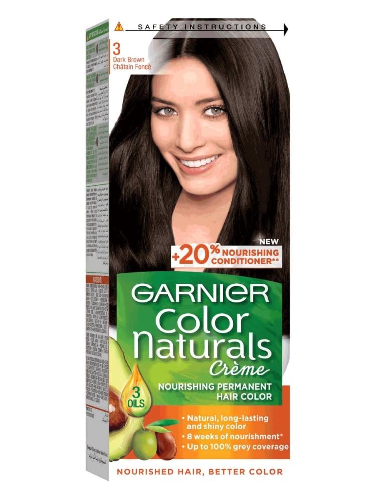 Dark Brown Hair Dye Dark Brown 3 Color Naturals 100ml Garnier