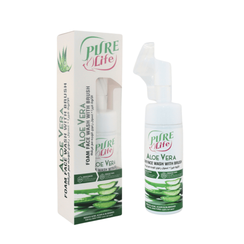Pure Life Aloe Vera Foaming Facial Wash with Built-in Brush 150ml