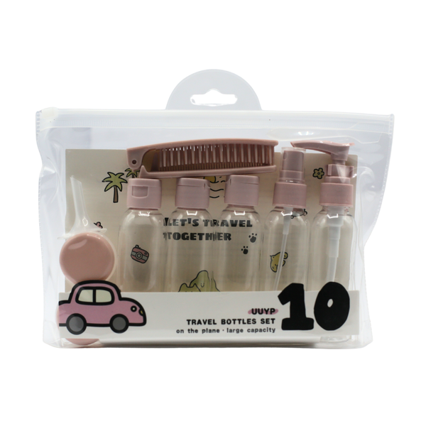 Uuyp Travel Container Set 8-Piece Empty Plastic Bottles Leak-Proof