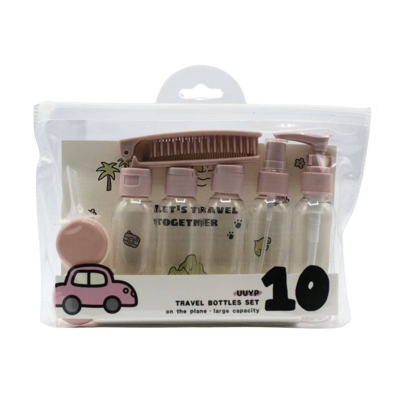 Uuyp Travel Container Set 8-Piece Empty Plastic Bottles Leak-Proof