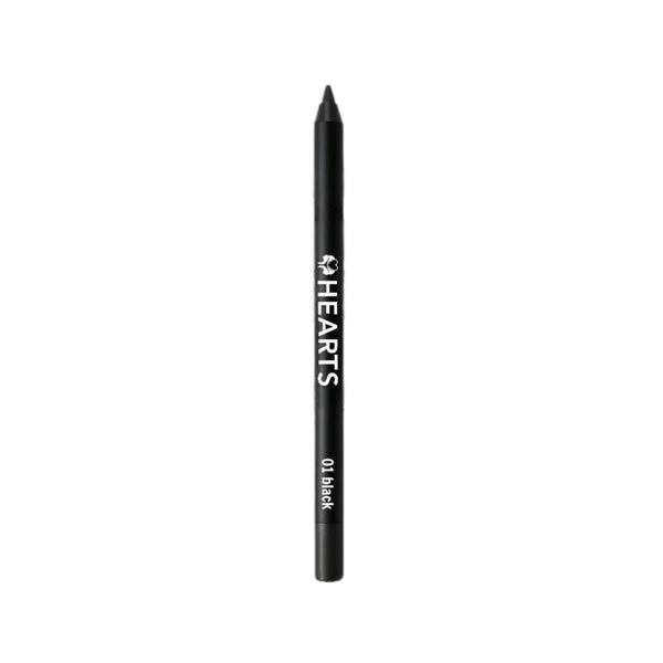 Hearts Waterproof Eyeliner Pencil Black 01 24-Hour Wear Smudge-Proof