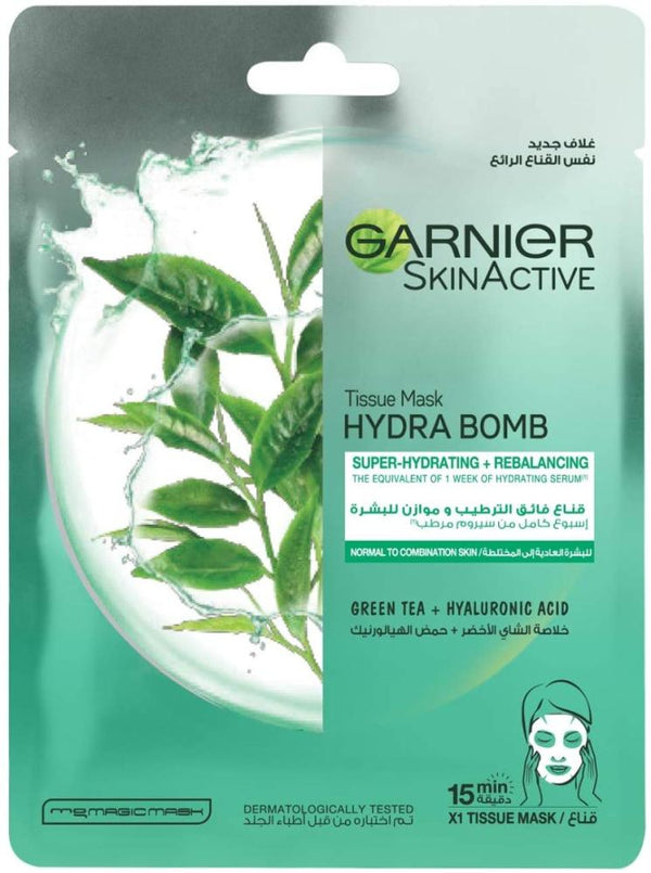 Garnier Sheet Mask Super Hydrating Mattifying Green Tea Garnier 1pc