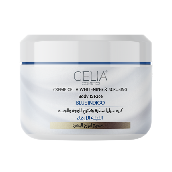 Celia Moroccan Blue Indigo Face and Body Scrub Mask, Purifying, 500ml