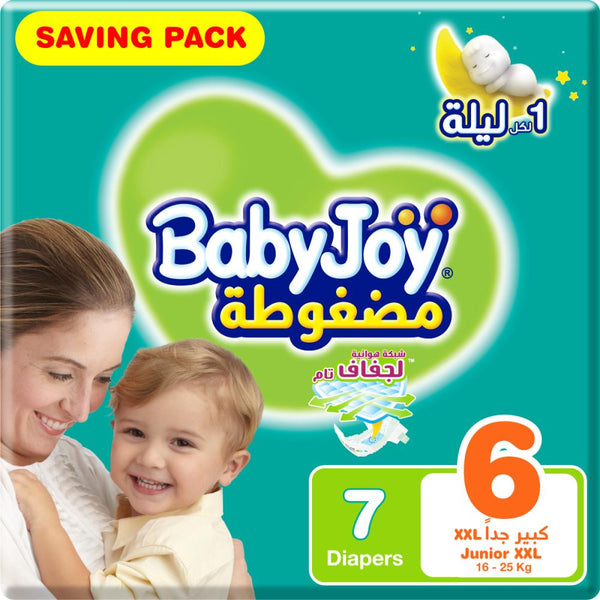 Baby Joy Diapers Size 6 Saving Pack 7 Count Absorbent Nappies