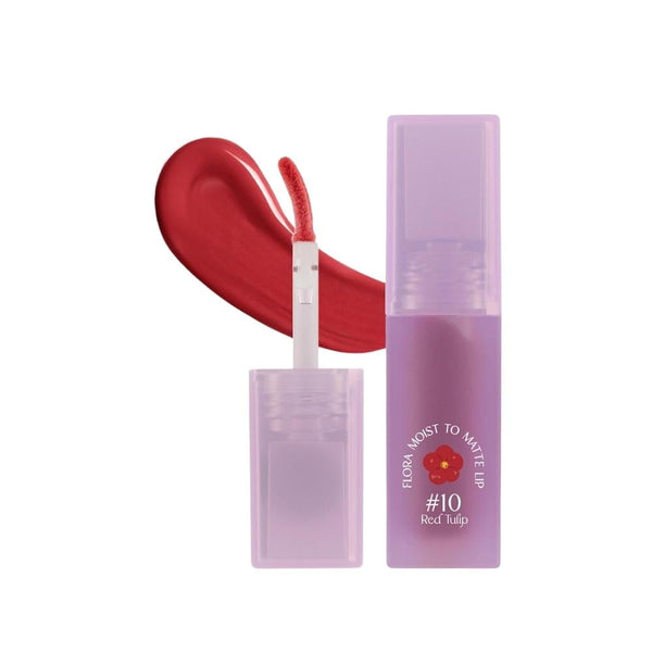 Baby Bright Flora Moist to Matte Liquid Lipstick 10 Red Tulip