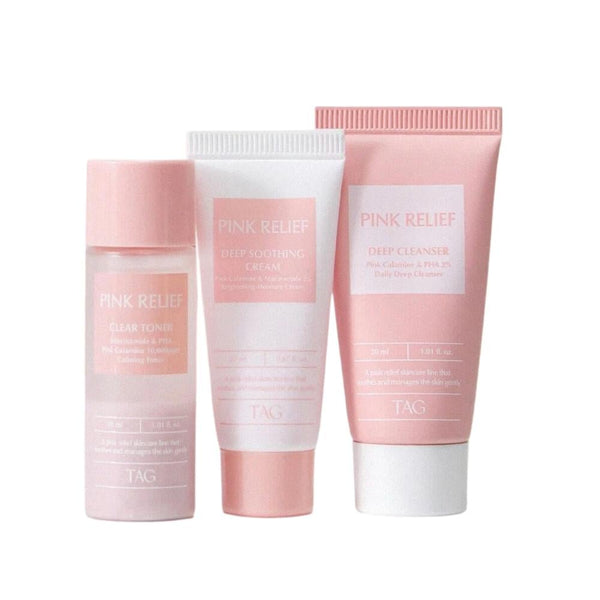 Too Cool For School Pink Relief Skincare Set 3-Piece Vegan for Sensitive Skin