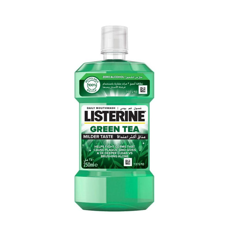 Listerine Mouthwash Green Tea Cavity Protection Alcohol Free 250ml