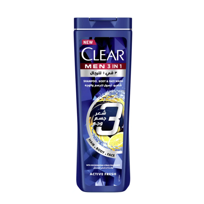 Clear Active Fresh 3-in-1 Shampoo Body and Face Wash 400ml