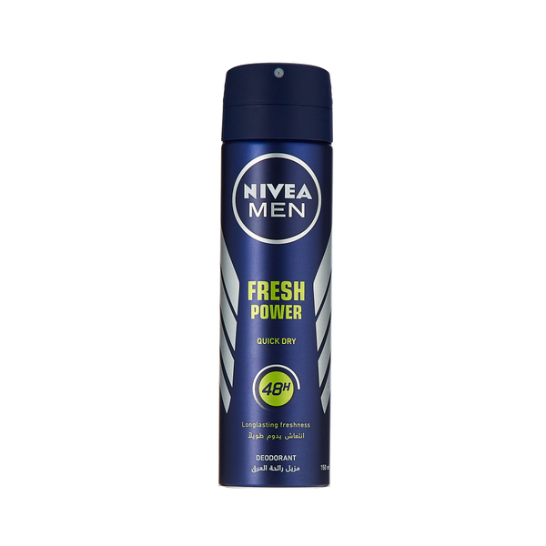 Nivea Men Fresh Power Quick Dry Deodorant Spray, Musk Scent, 150ml