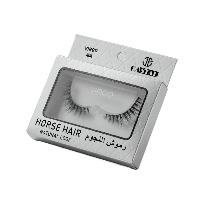 Castal VIRGO 404 Natural Hair False Eyelashes, Reusable Transparent Band