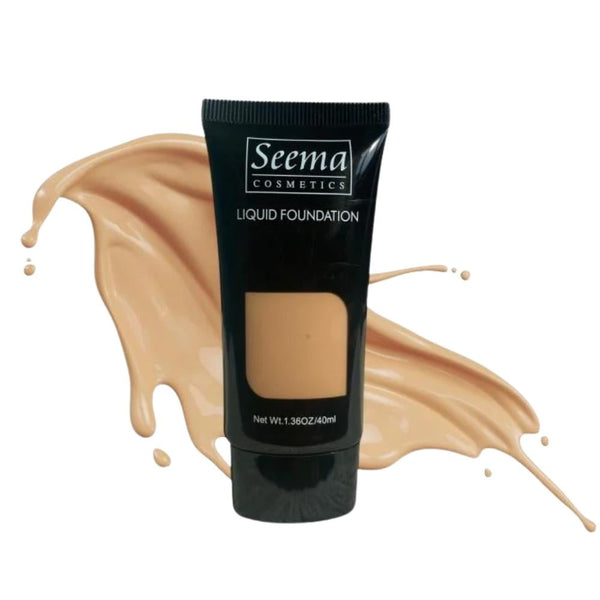 Seema Cosmetics Matte Liquid Foundation, Full Coverage, Oil-Resistant, 01