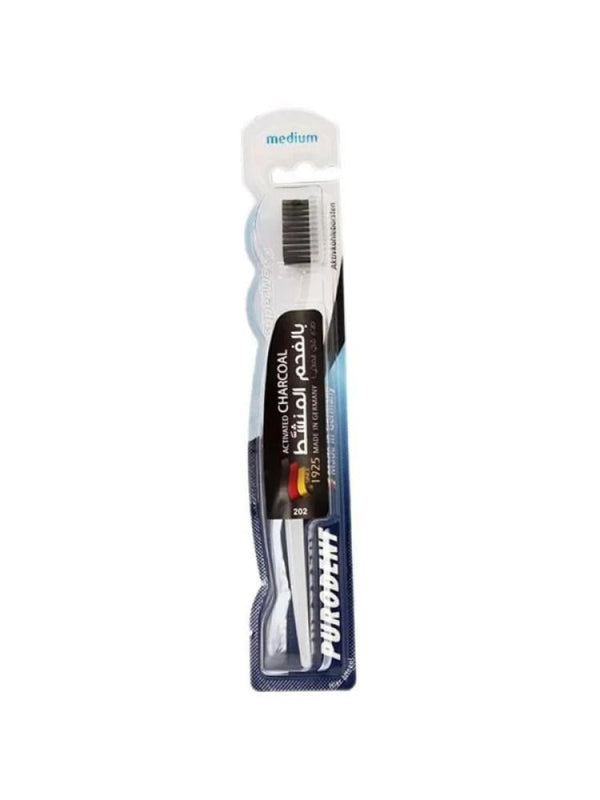 Purodent Whitening Toothbrush with Activated Charcoal Bristles - Medium