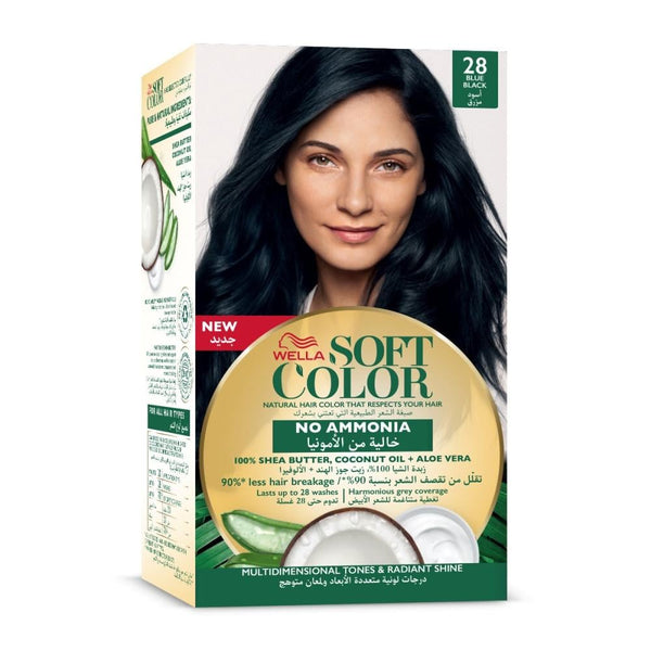Blue Hair Dye Soft Color No Ammonia Blue Black Wella 28