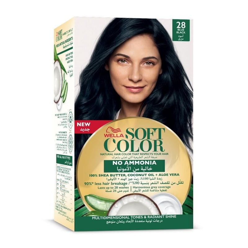 Blue Hair Dye Soft Color No Ammonia Blue Black Wella 28