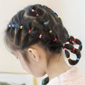 Basicare Elastic Hair Ties, Colorful Knitted Ponytail Holders, 100 Count