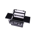 Salon System Makeup Organizer Box - Multi-Layer Transparent Black - 34x36x24cm