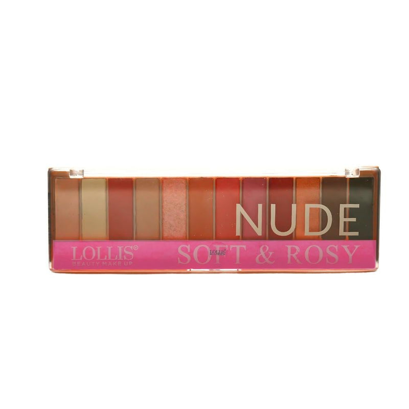 Lollis Eyeshadow Palette 12 Colors Soft Pink Nude Matte Shimmer