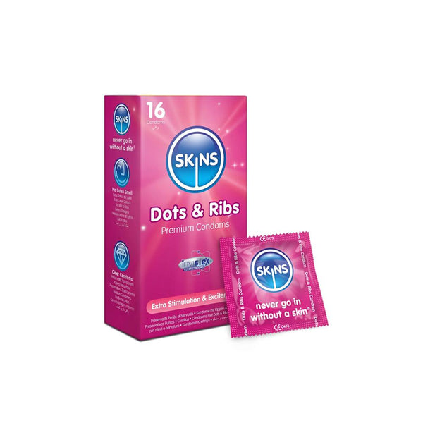 Best Condoms 2023 Dots & Ribs Textured Latex Skins 16 Pack