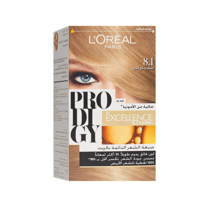 Best Permanent Bright Color Hair Dye Light Ash Blonde 8.1 L'Oreal Paris Prodigy