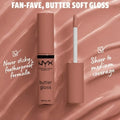 Nyx Butter Gloss Lip Gloss - 14 Madeleine - Sheer to Medium Coverage