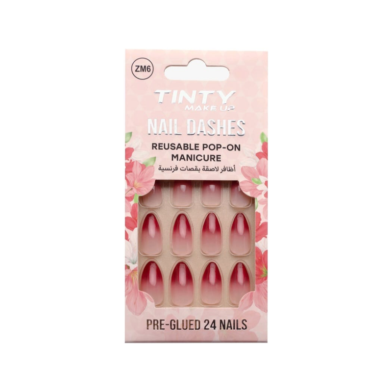 Tinty French Cut Adhesive Nails, 24 Pieces