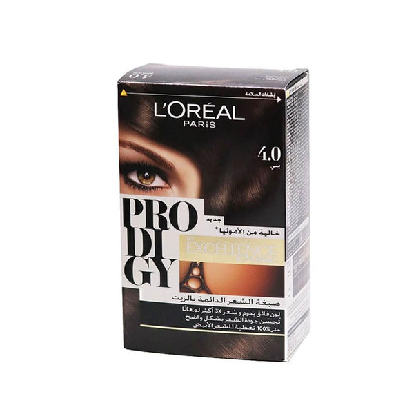 Permanent Hair Dye Brown 4.0 Ammonia-Free L'Oreal Paris Prodigy