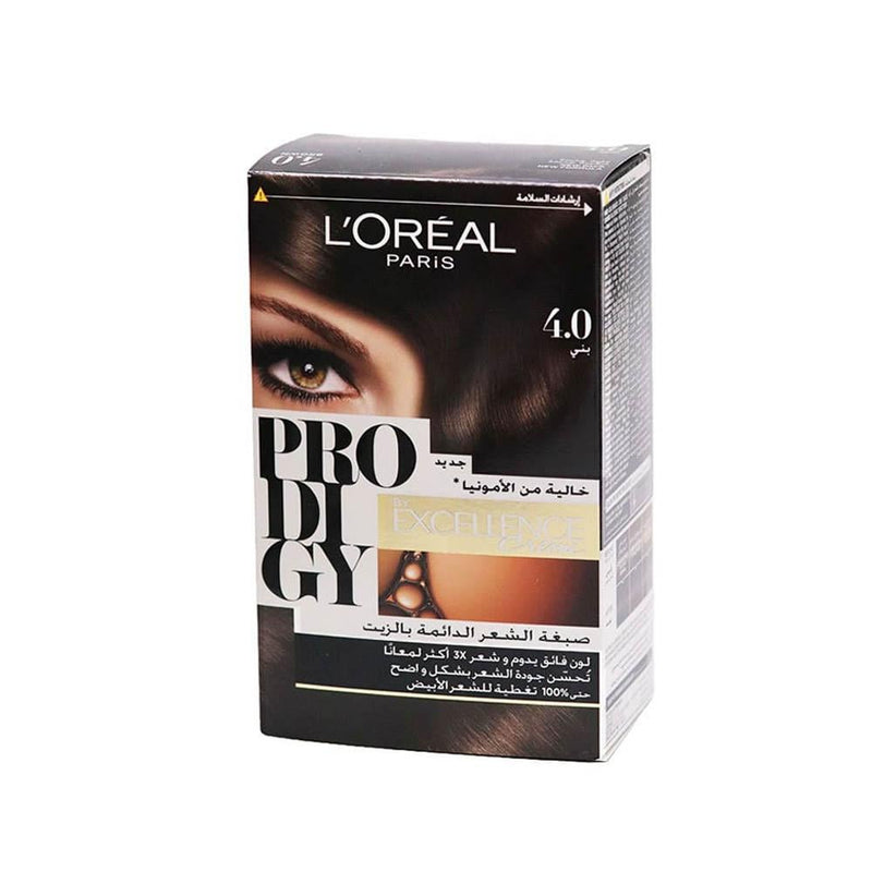 Permanent Hair Dye Brown 4.0 Ammonia-Free L'Oreal Paris Prodigy