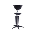 Salon System Portable Hair Wash Basin - Adjustable Height - Black Bowl