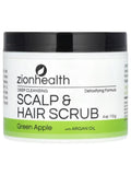 Zion Health Argan Oil Scalp & Hair Scrub, Green Apple 4 oz