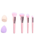 Salon System Makeup Brush Set with Beauty Blenders, 6 Pieces