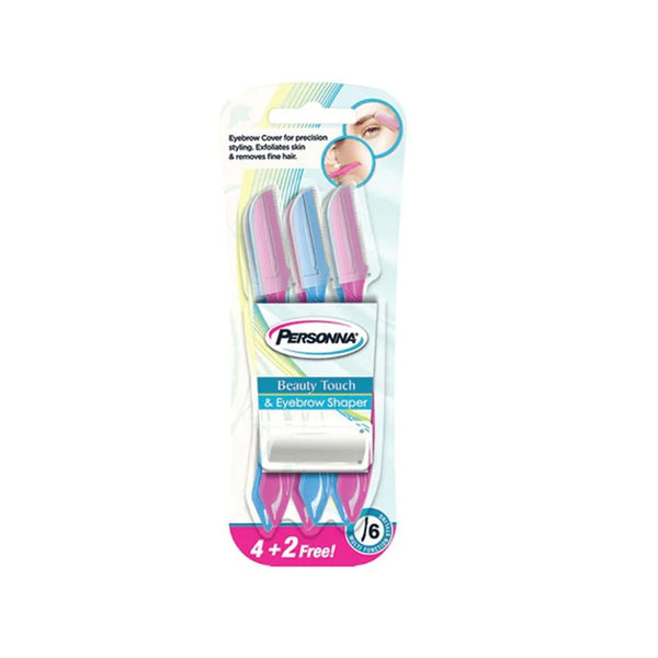 Persona Face and Eyebrow Razors with Precision Blades, 6 Count