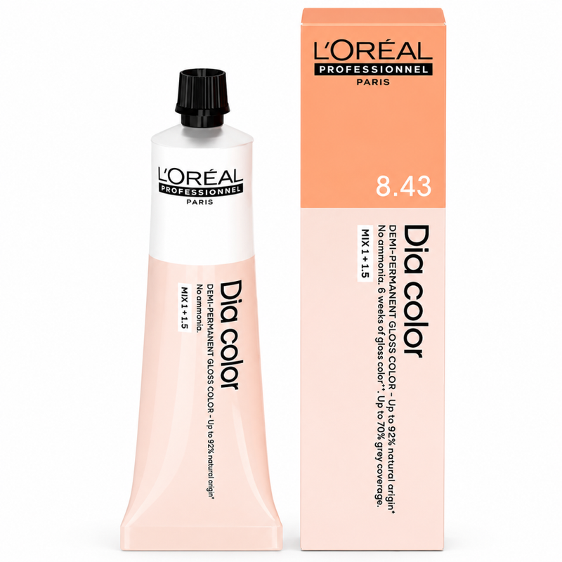 Loreal Professionnal Dia Color Light Copper Gold Blonde 8.43 Hair Color 60ml
