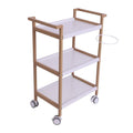 Salon System 3-Shelf Trolley Wooden Frame White